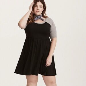 Torrid Black and Gray Block A Line Dress. Size 1